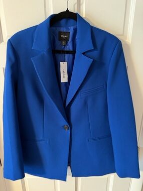 MWT Nasty Gal Cobalt Blue Oversized Tailored Single-Button Blazer Size 2